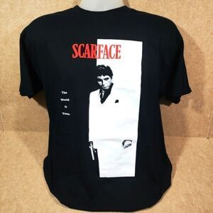 Scarface Black Graphic Short Sleeve Men's T-Shirt #S